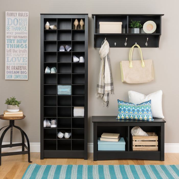 Support de rangement pour 36 paires de chaussures - noir