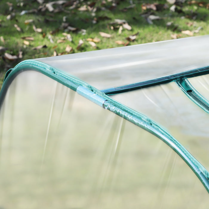 Outsunny Serre Tunnel Portable Avec 4 Portes Zippees, Couverture En Pvc