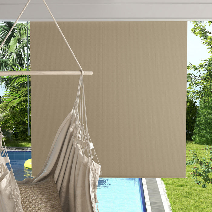 Outsunny Store Enrouleur Exterieur, Store De Porte Patio 6'x6', Beige