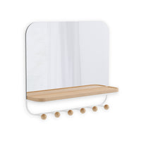 Miroir Estique de Umbra avec crochets - blanc