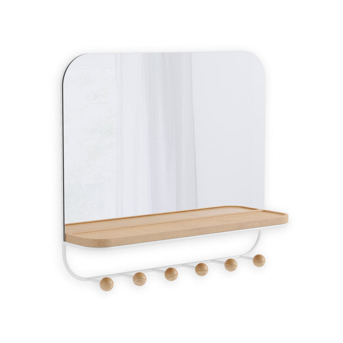 Miroir Estique de Umbra avec crochets - blanc