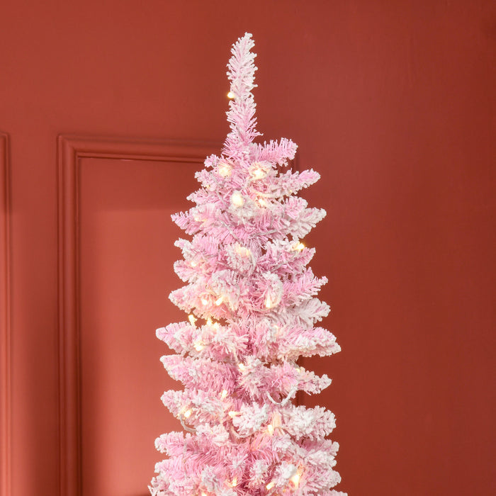 Homcom Arbre De Noel Artificiel Floque De Neige Avec Lumiere Led