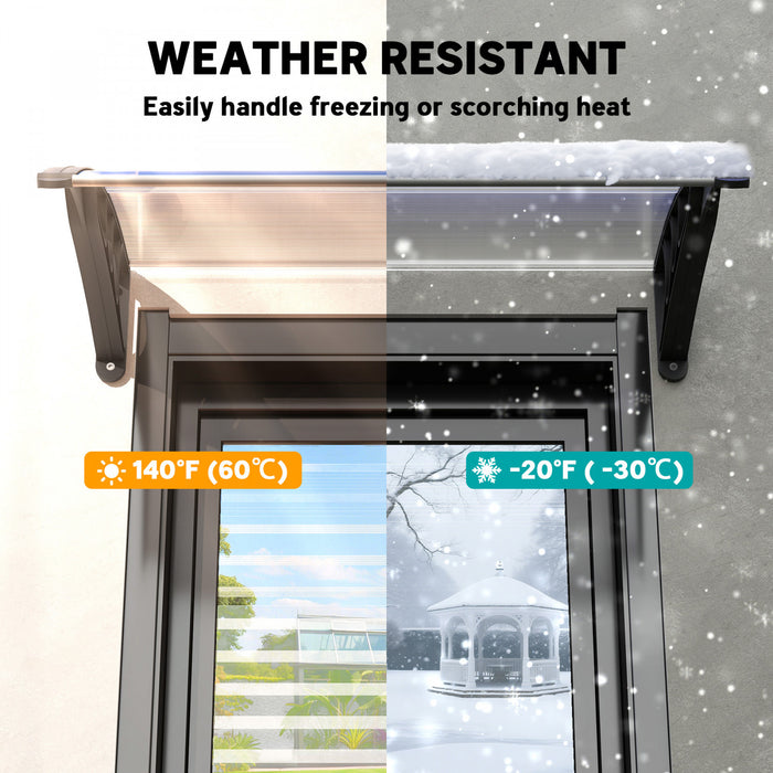 Outsunny Store de fenetre, auvent de terrasse en polycarbonate, blanc