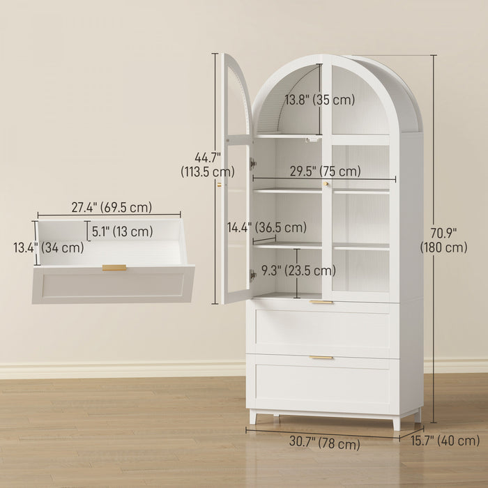 HOMCOM Meuble Garde-Manger avec Arche, 71\" de Haut, Rangement Cuisine