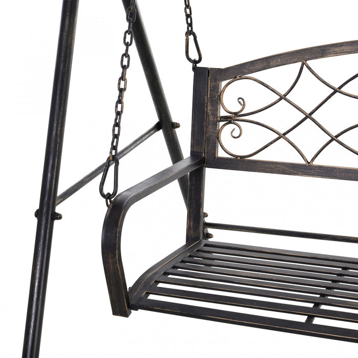 Outsunny Balancelle De Porche 2 Places, Balancoire Pour Jardin, Noir