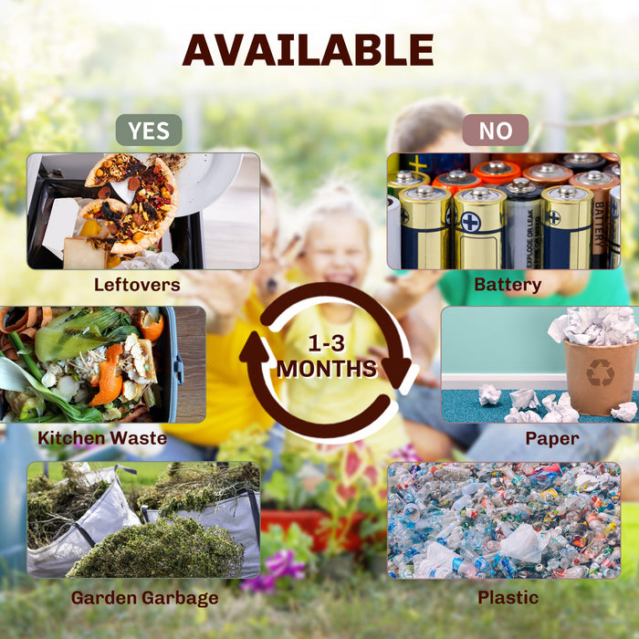 Outsunny Composteur Rotatif 65L, Bac a Compost avec Pieds en Acier, Orange