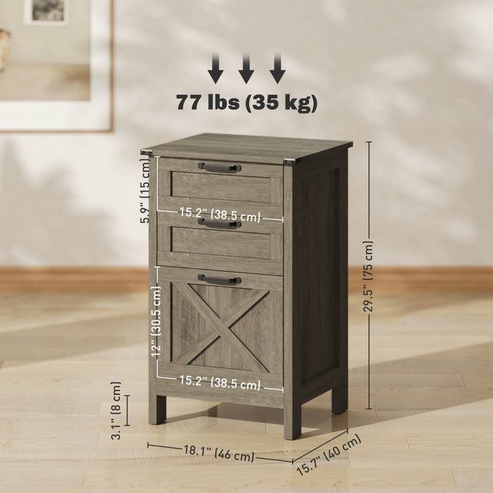 HOMCOM Classeur a 3 tiroirs pour format lettre A4, gris delave