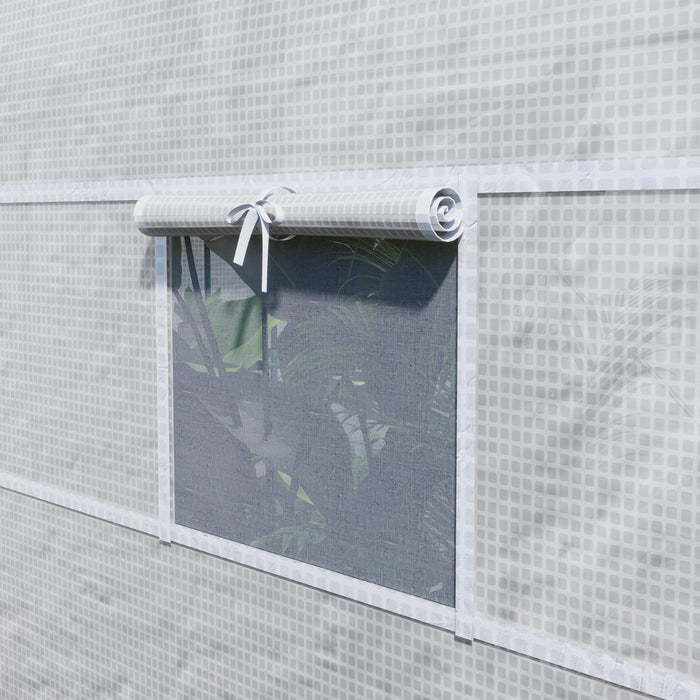 Outsunny Serre Tunnel Portable 11,5' X 6,6' X 6,6', Blanc