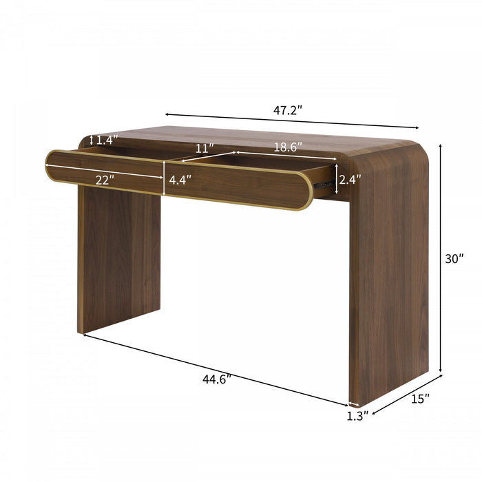 Console en bois Olivia 120 cm avec tiroirs - doree