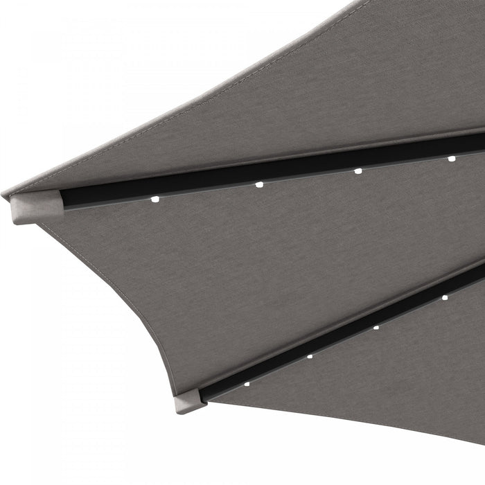 Outsunny 10ft Parapluie Cantilever D'exterieur Avec Lumieres Solaires