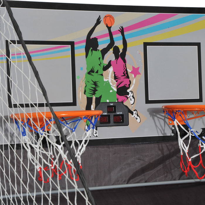 Homcom Double Shots Arcade Basketball Systeme Pliable Deux Joueurs Basketball