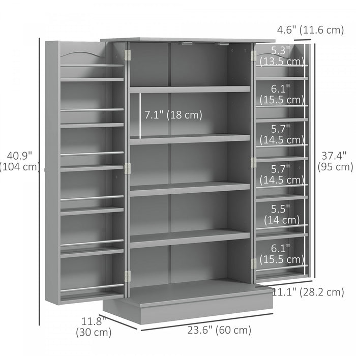 HOMCOM Armoire de rangement avec etageres a 5 niveaux, 12 etageres a epices