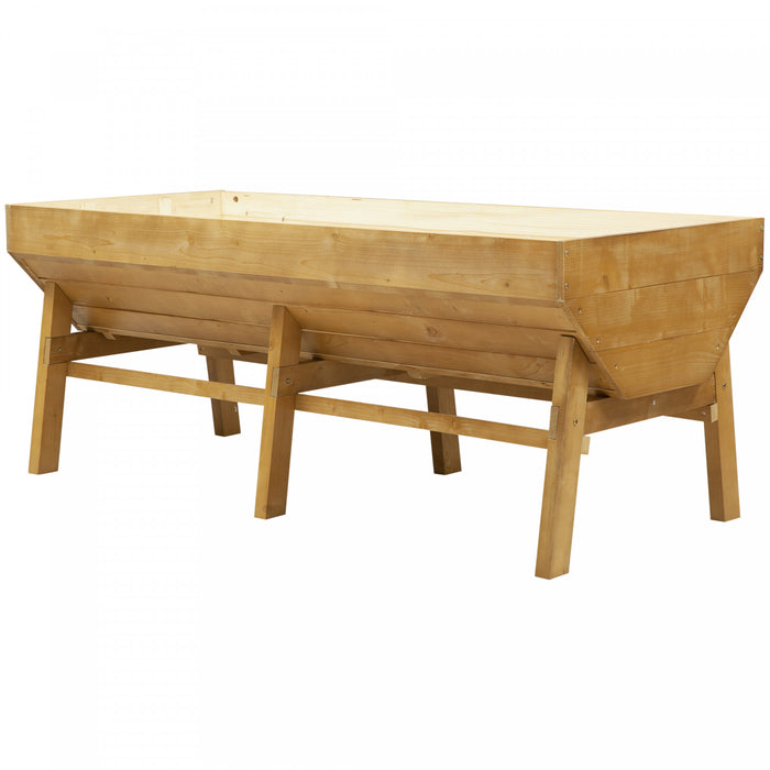 Outsunny Jardiniere Sur Pieds Potager Sureleve Tissu Non-tisse Inclus Bois Massif Sapin Bois Naturel