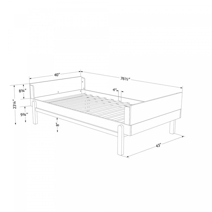 Lit simple Bebble - naturel et gris