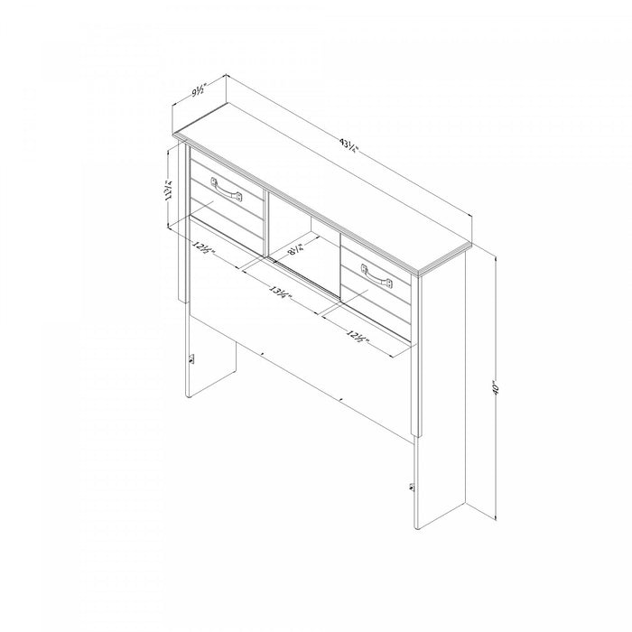 Ulysses Tete De Lit Bibliotheque Avec Portes Coulissantes - Myrtille