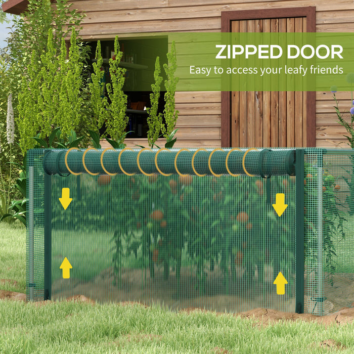 Outsunny Cage de Culture 125 x 373 cm, Protection pour Plantes avec Porte Zippee Enroulable