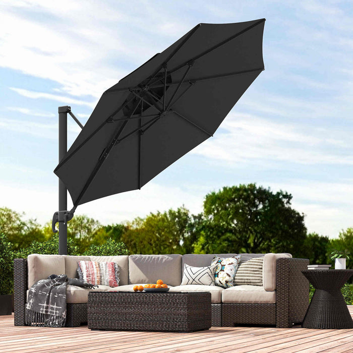 Outsunny Parasol Gris Fonce