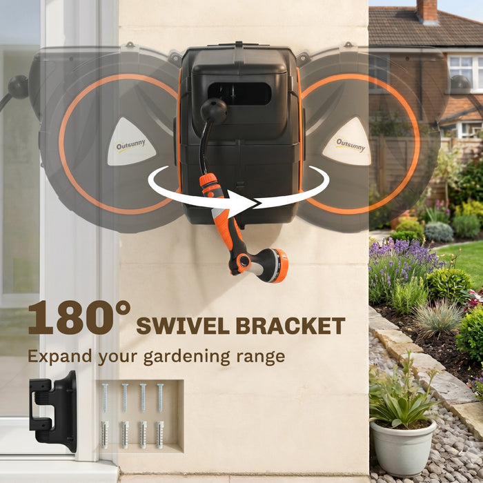 Devidoir retractable Outsunny 1/2\" x 23 m avec buses a 12 modes