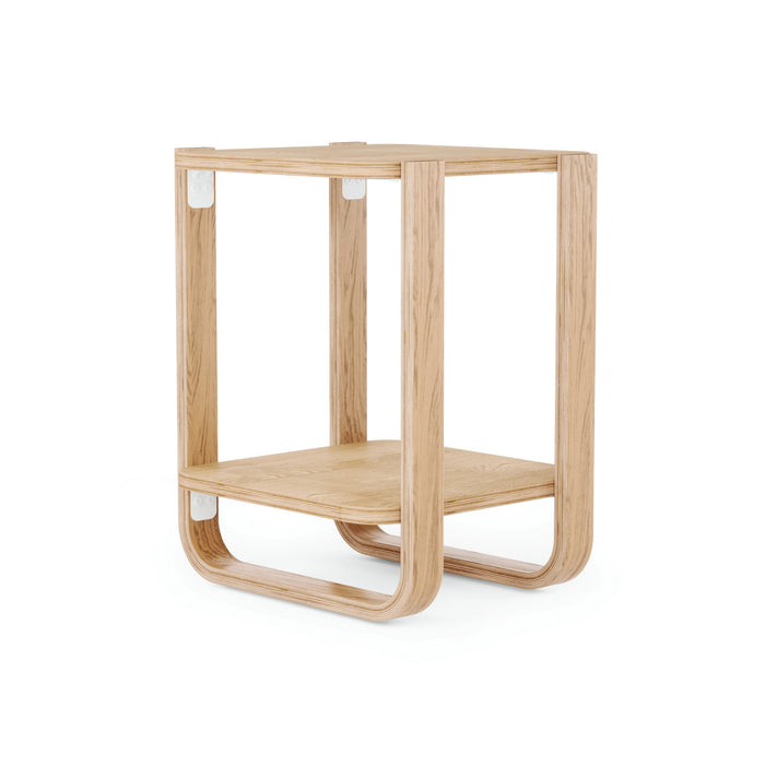 Table de bout et de fauteuil moderne Bellwood de Umbra en bois massif avec tablette - naturelle