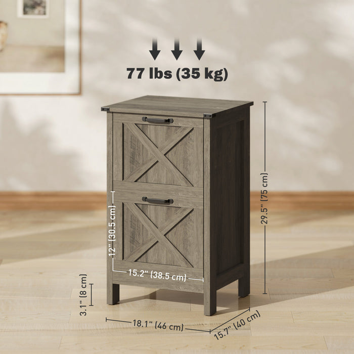 HOMCOM Classeur avec 2 tiroirs, Classeur pour A4 Lettre, gris delave