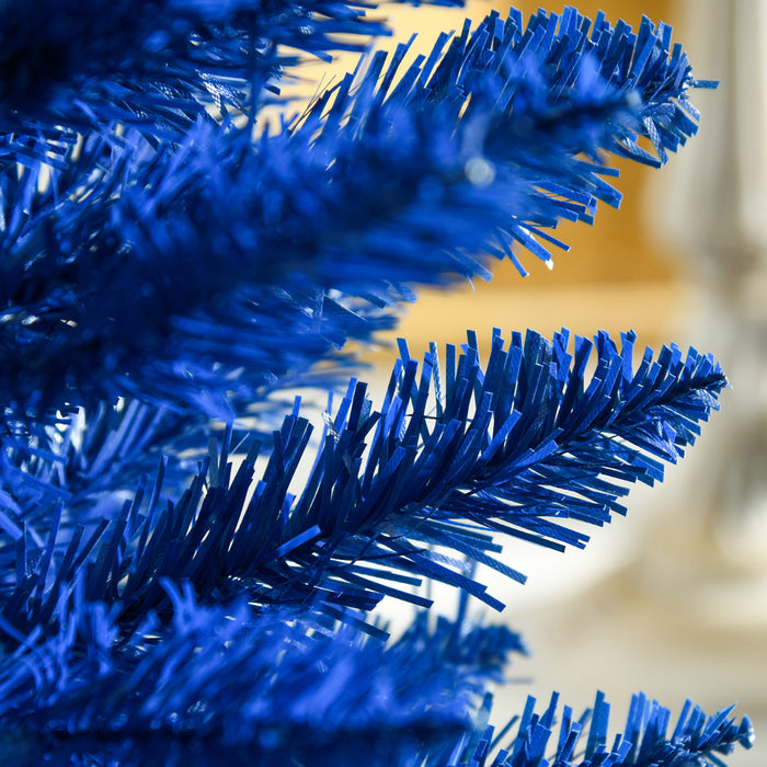 Homcom Sapin De Noel Artificiel Fin 5pi, Arbre De Noel, Bleu Profond