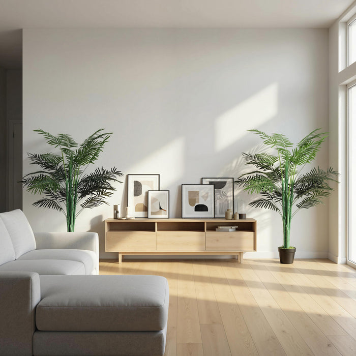 Outsunny Palmier Artificiel Tropical de 1,5 m, Faux Arbre avec Feuilles Realistes