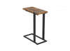 Table de bout en forme de C de 19 po avec armature en métal - bois recyclé brun