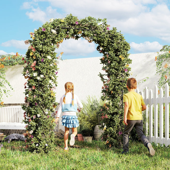 Outsunny Treillis D'arche De Jardin En Metal De 8 Pieds, Tonnelle De Jardin