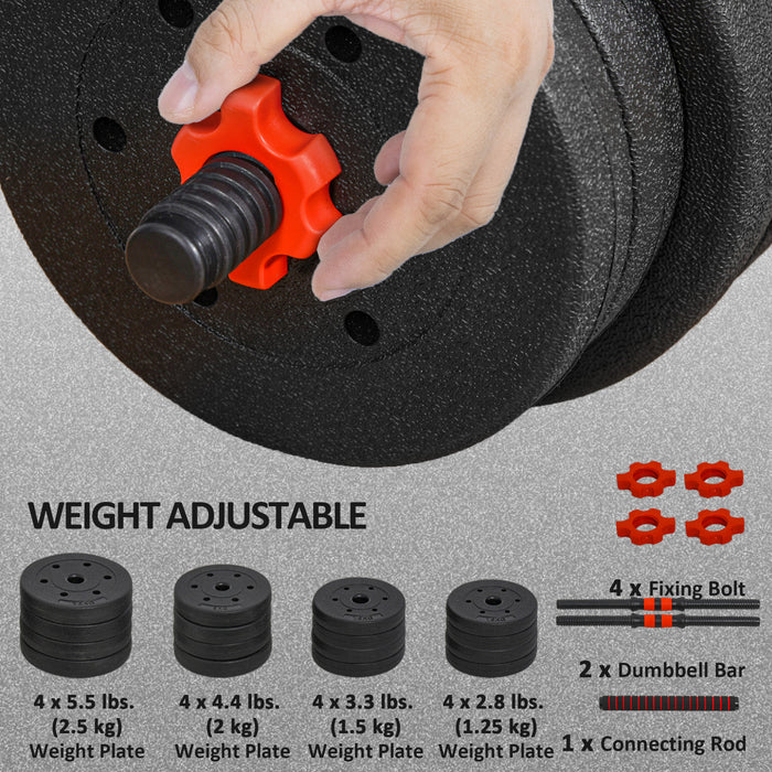 Soozier Ensemble d'halteres reglables de 66 lb pour le fitness