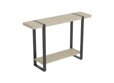 47” Console Table With 1 Shelf - Dark Taupe With Black Metal | Console de 47 po avec 1 tablette - taupe foncé avec métal noir