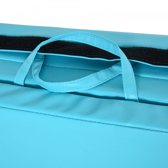 Soozier 4 Pi X 8 Pi X 2 Po En Cuir Pu Tapis De Gymnastique Tumbling Gym Arts Pliage Yoga Coussin D'exercice 4 Panneaux (bleu, 4'x8')