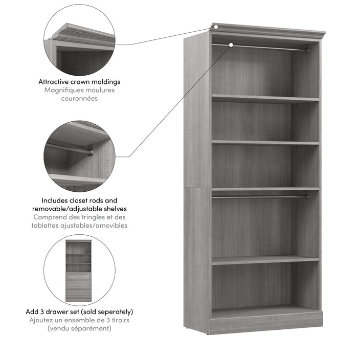 Organisateur de garde-robe Versatile de Bestar de 36 po (L) - gris platine