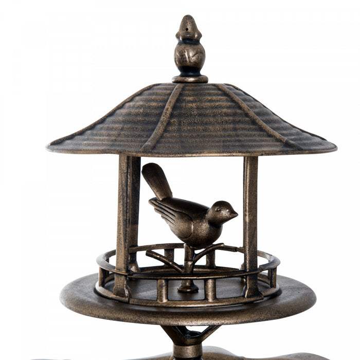 Outsunny 3-en-1 Bain D'oiseau De Jardin Bol Piedestal Mangeoire A Oiseaux