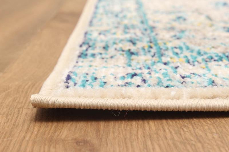 Tapis de Couloir Traditionnel Daria 2'8\" x 8'2\" en Bleu