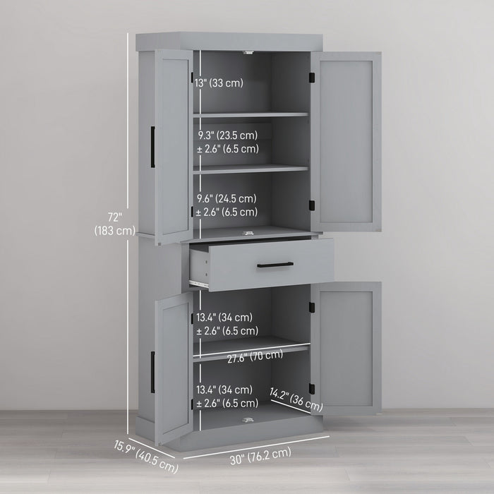 HOMCOM Armoire de rangement de cuisine pour garde-manger de 72 po de haut