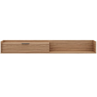  Meuble pour téléviseur mural mince Nordika de 72 po avec armoire de rangement - noyer clair