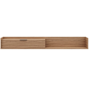 Meuble pour téléviseur mural mince Nordika de 72 po avec armoire de rangement - noyer clair