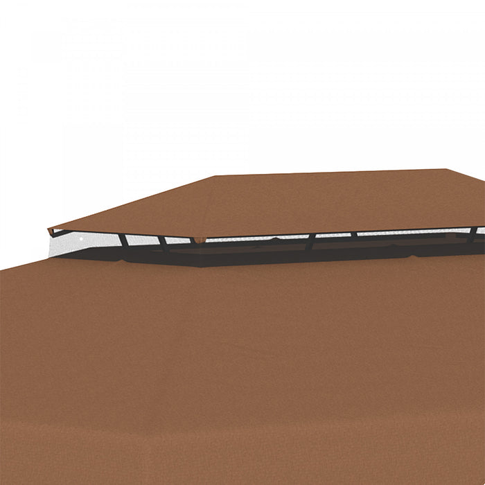 Outsunny 12.8' X 9.5' Gazebo Replacement Canopy, Gazebo Top Cover With Double Vented Roof For Garden Patio Outdoor (top Only), Coffee