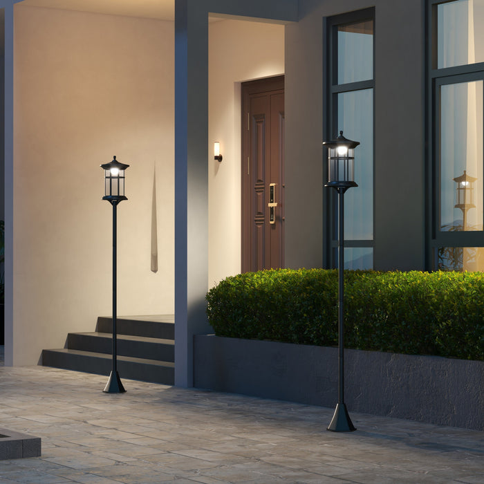 Outsunny Lot De 2 Lampadaires Solaires De 72 Po, Lampadaires A Led Ip44