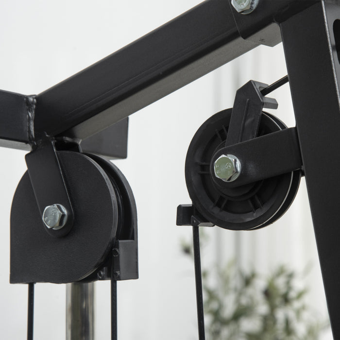 Soozier Station De Musculation Appareil De Gymnastique Domestique, Equipement Entrainement Multifonction Avec Pile De Poids De 99 Lbs Pour L'entrainement Dos Poitrine Bras Jambes