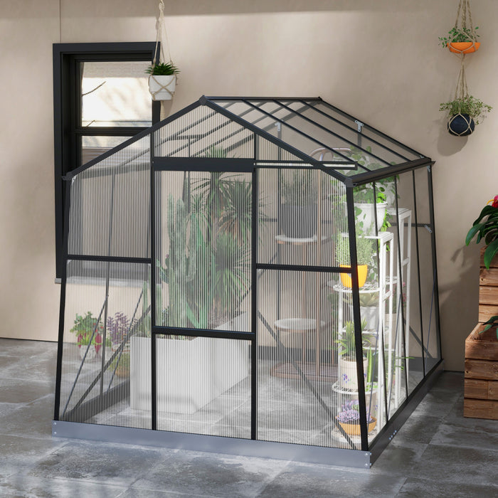 Outsunny 6' X 8' Serre En Polycarbonate Serre A Etages En Aluminium