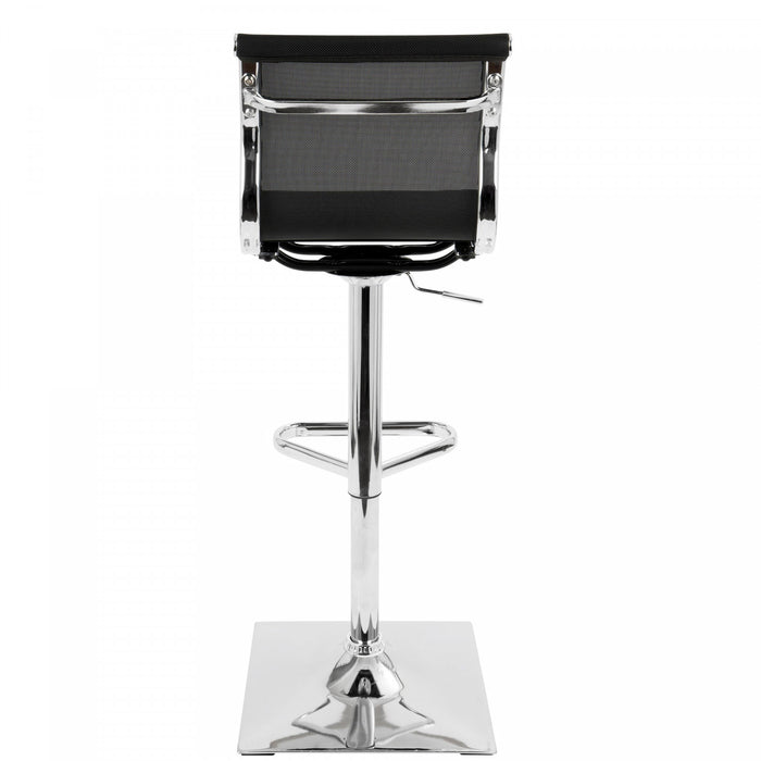 Tabouret bar pivotant réglable contemporain Mirage en tissu - noir