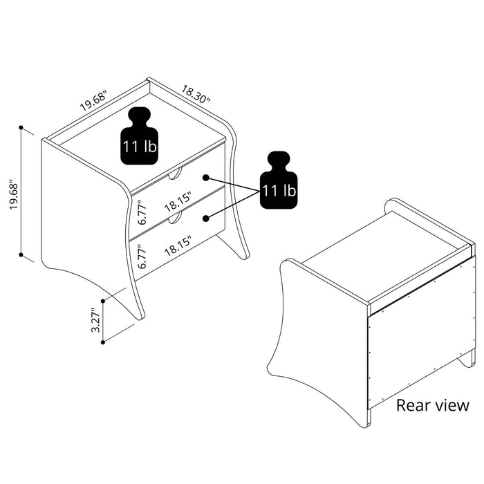 Ensemble de commode 2 pieces Coney style milieu du siecle en gris charbon