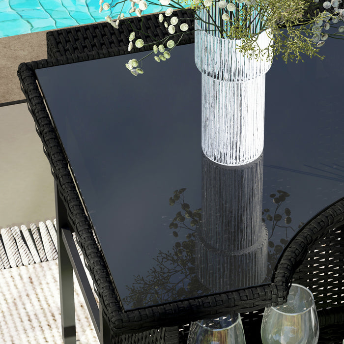 Outsunny Ensemble De Bar De Terrasse 5 Pieces, 4 Chaises De Bar, Noir