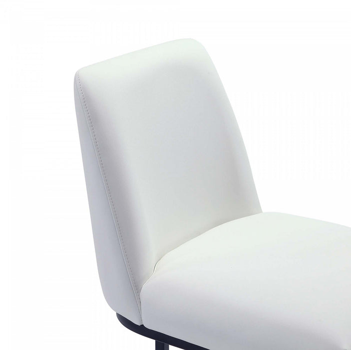 Tabouret de bar moderne en metal et tissu Serena, blanc - Lot de 3
