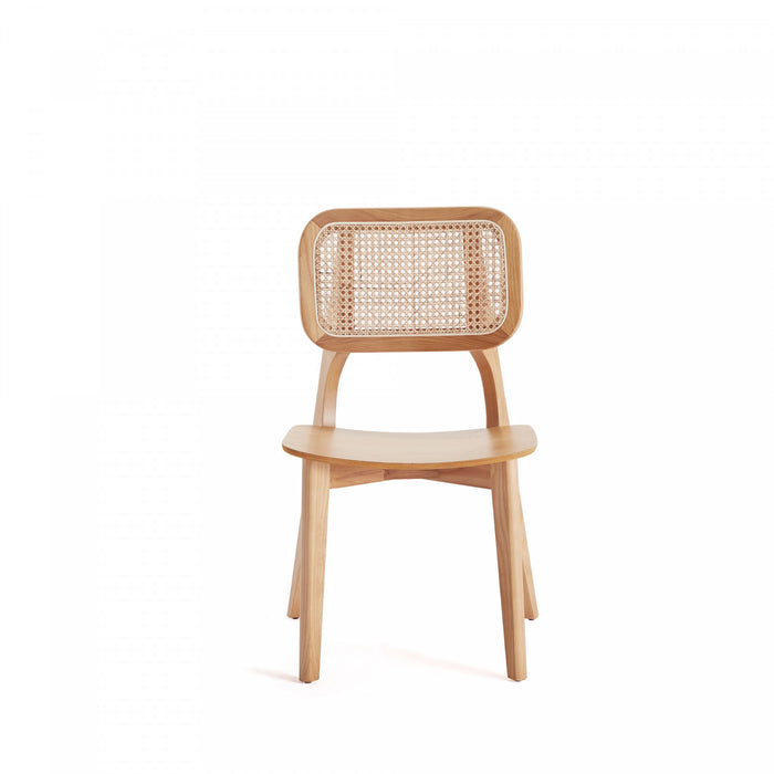 Chaise de salle a manger en bois style industriel Versailles, finition naturelle - Lot de 4