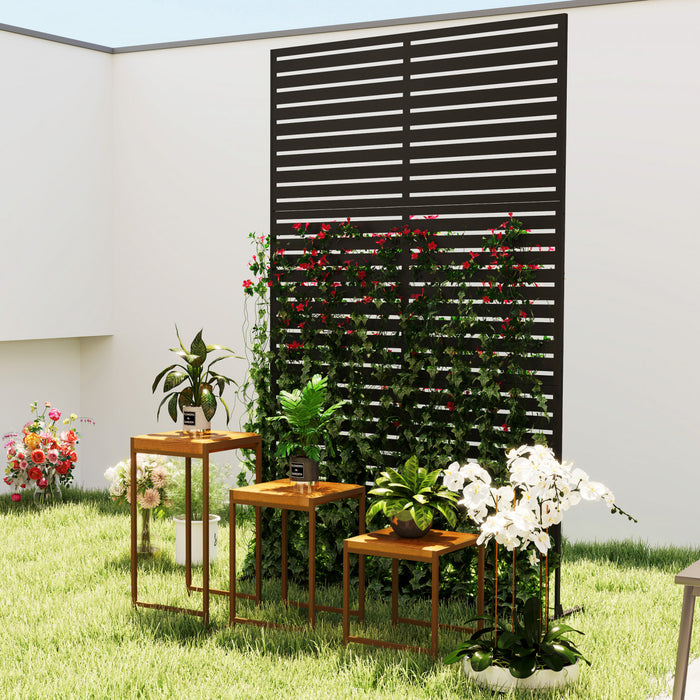 Outsunny Paravent exterieur decoratif en metal avec support