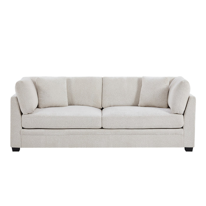 Flare Canape Moderne 83.5 po a Accoudoirs Evases et Coussin Haute Densite, Beige