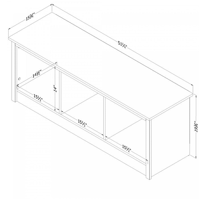 Banc de rangement Toza pour vestibule - pin blanc