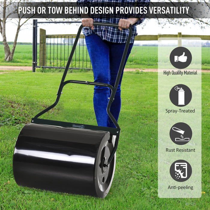 Outsunny Lawn Roller Push Tow Eau Sable Rempli 60L Equipement Manuel Push